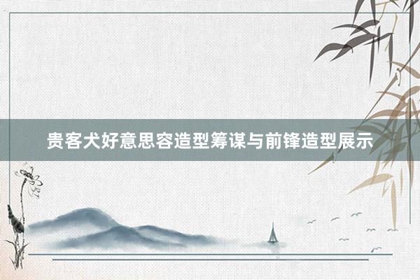 贵客犬好意思容造型筹谋与前锋造型展示
